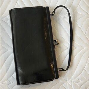Nicole Miller Black Leather Purse
